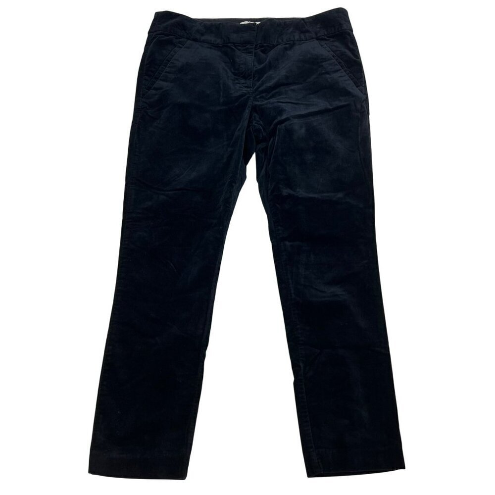 Loft Outlet Women’s Velour Dress Pants Slim Leg Black Size 14 Pockets - Picture 1 of 9